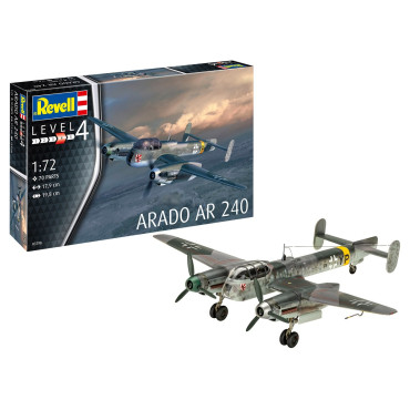 KIT PARA MONTAR REVELL AVIÃO ARADO AR 240 1/72 70 PEÇAS REV 03798